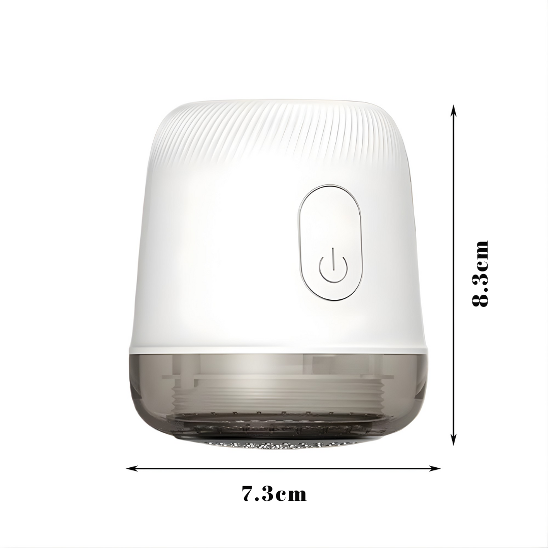 Biały Fuzora™ z Inicala.pl z wymiarami 8.3 cm × 7.3 cm – kompaktowy trymer do tkanin o minimalistycznym designie.