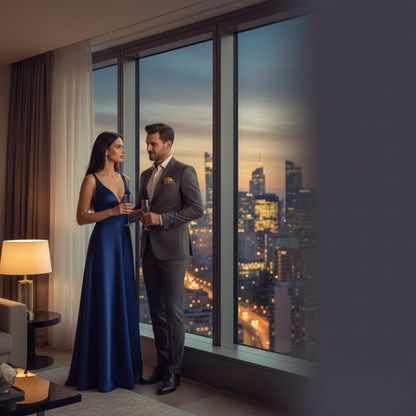 Mileena Secret™ na Inicala.pl – elegancki wieczór; kobieta w granatowej sukni z głębokim dekoltem wygląda gładko i pewnie dzięki niewidocznej bazie body