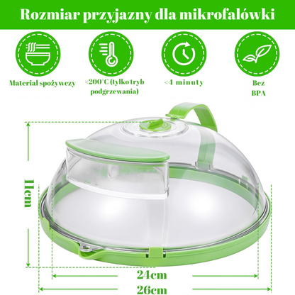 Pokrywka Steamify™ z Inicala.pl – bezpieczna dla żywności, odporna na wysokie temperatury, idealna do mikrofalówki i zamrażarki, wolna od BPA