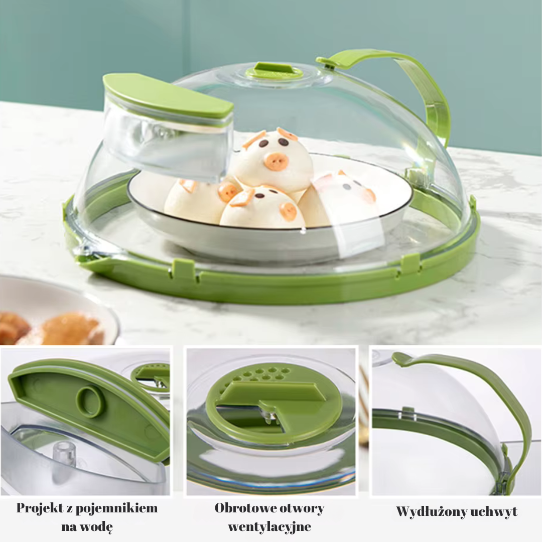 Obrotowy otwór wentylacyjny pokrywki Steamify™ z Inicala.pl — regulacja przepływu pary dla szybszego i równomiernego podgrzewania posiłków