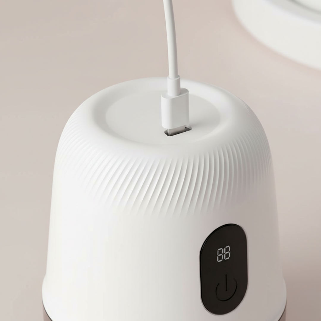 Zbliżenie na port ładowania Fuzora™ z Inicala.pl – szybkie ładowanie przez kabel USB-C.